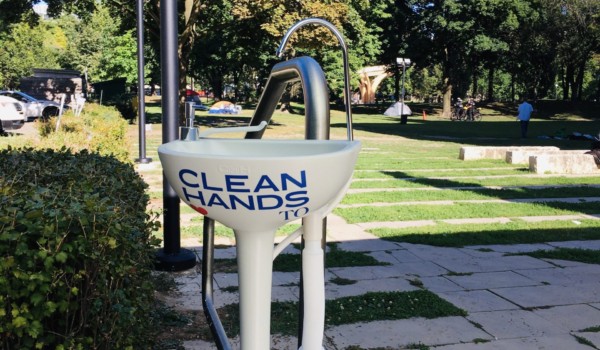 Featured Image for Clean Hands TO addresses hand hygiene with volunteer-run hand washing stations courtesy of courtesy of Clean Hands TO  | CJRU